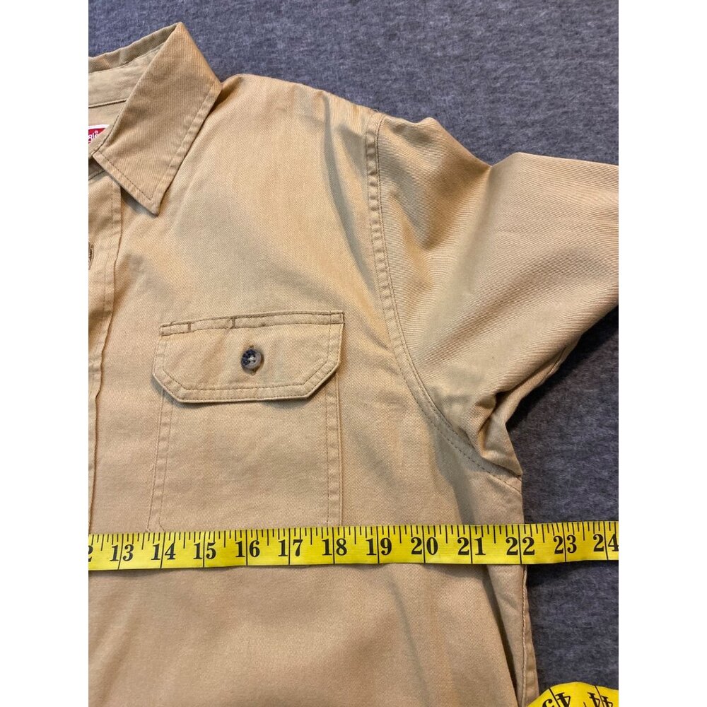 Wrangler Mens Beige Short Sleeve Button-Up Shirt Size M - Picture 5 of 7